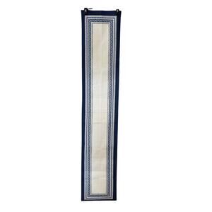 Blue White Cotton Table Runner Mediterranean Tile Border Cottage Farmhouse  6 ft